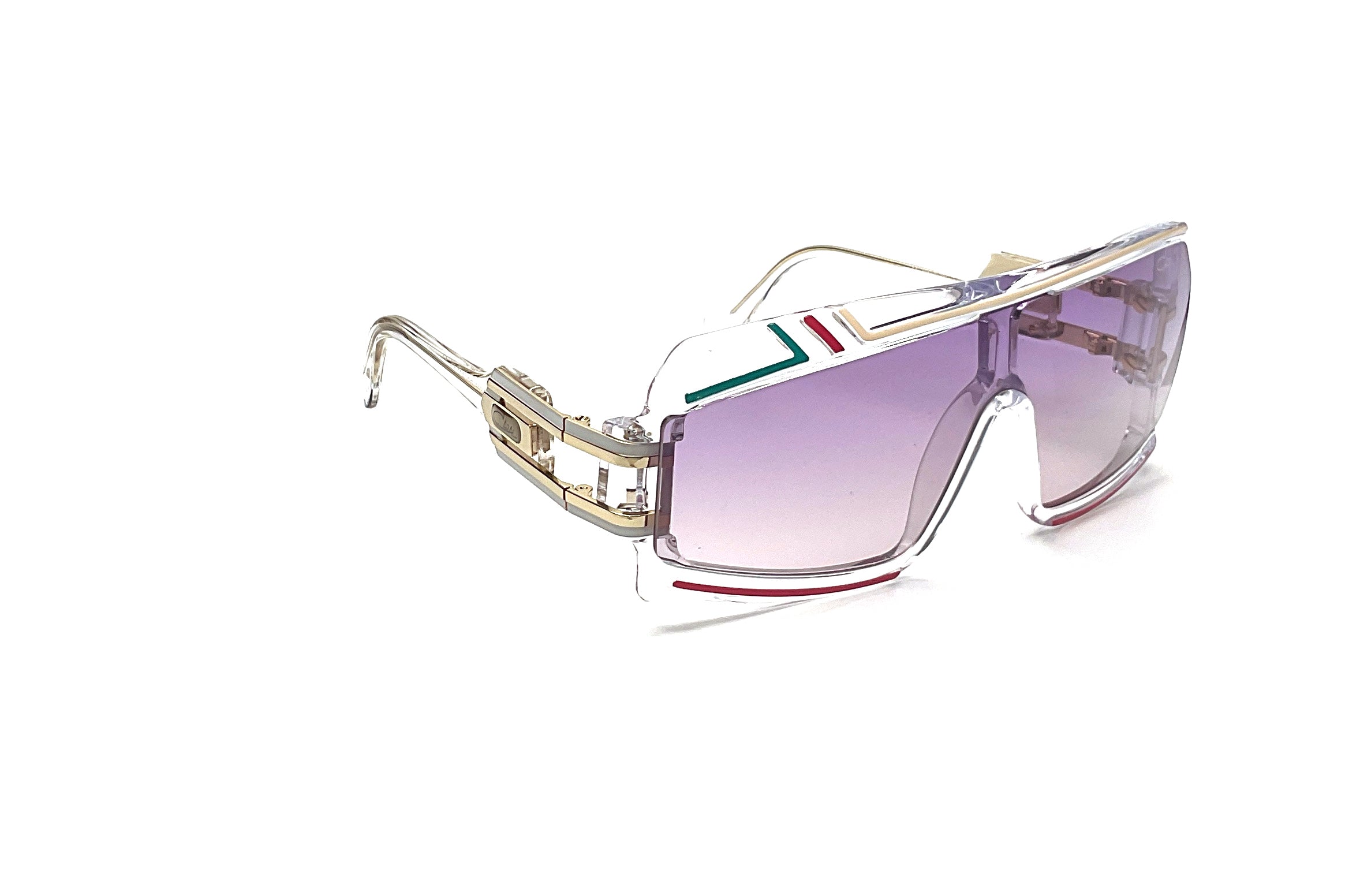 Cazal 585 Sunglasses - Crystal/Gold Frame Retro Aviator Style for Men & Women - Perfect for Outdoor, Driving, and Fashion Accessories