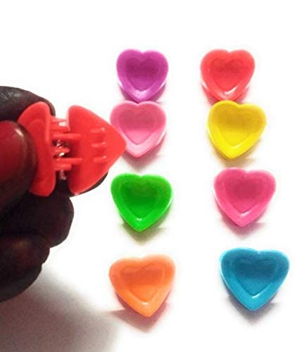 Yatthayuvicraft 50 Pcs Mini Hair Claw Clips & Hairpins for Women, Girls, Kids - Heart Shaped Hair Clips in Multicolor | Perfect for School, Parties, and Everyday Hairstyles