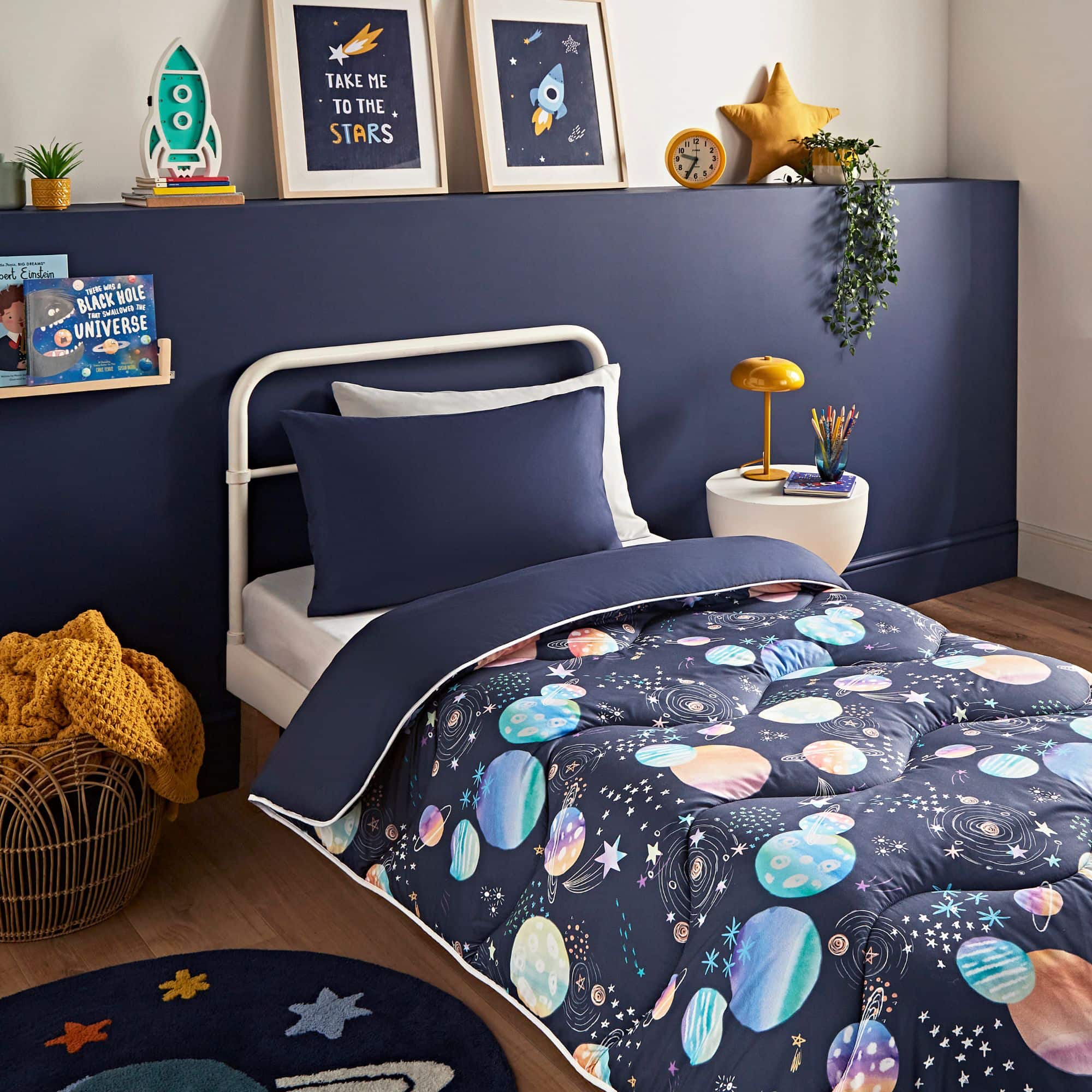 Night Lark Kids Coverless Duvet Set - Space Adventure Galaxy Theme Twin/Full Size Soft Hypoallergenic Bedding for Boys & Girls - Perfect for Kids' Bedrooms, Sleepovers & Space-Themed Decor