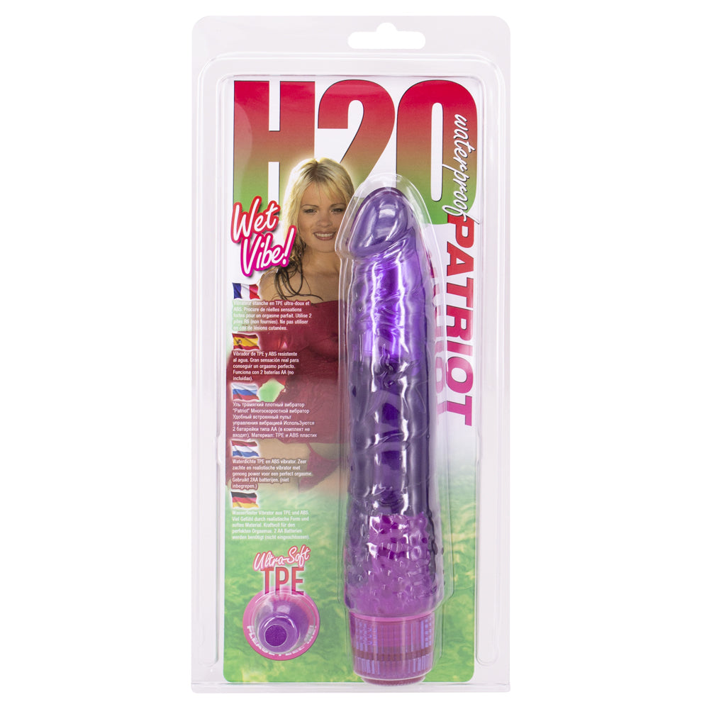 H2O Patriot Flexible Waterproof Vibrator - Ultra Soft Silicone Adult Toy for Couples & Solo Play - Perfect for Shower, Bath & Underwater Fun