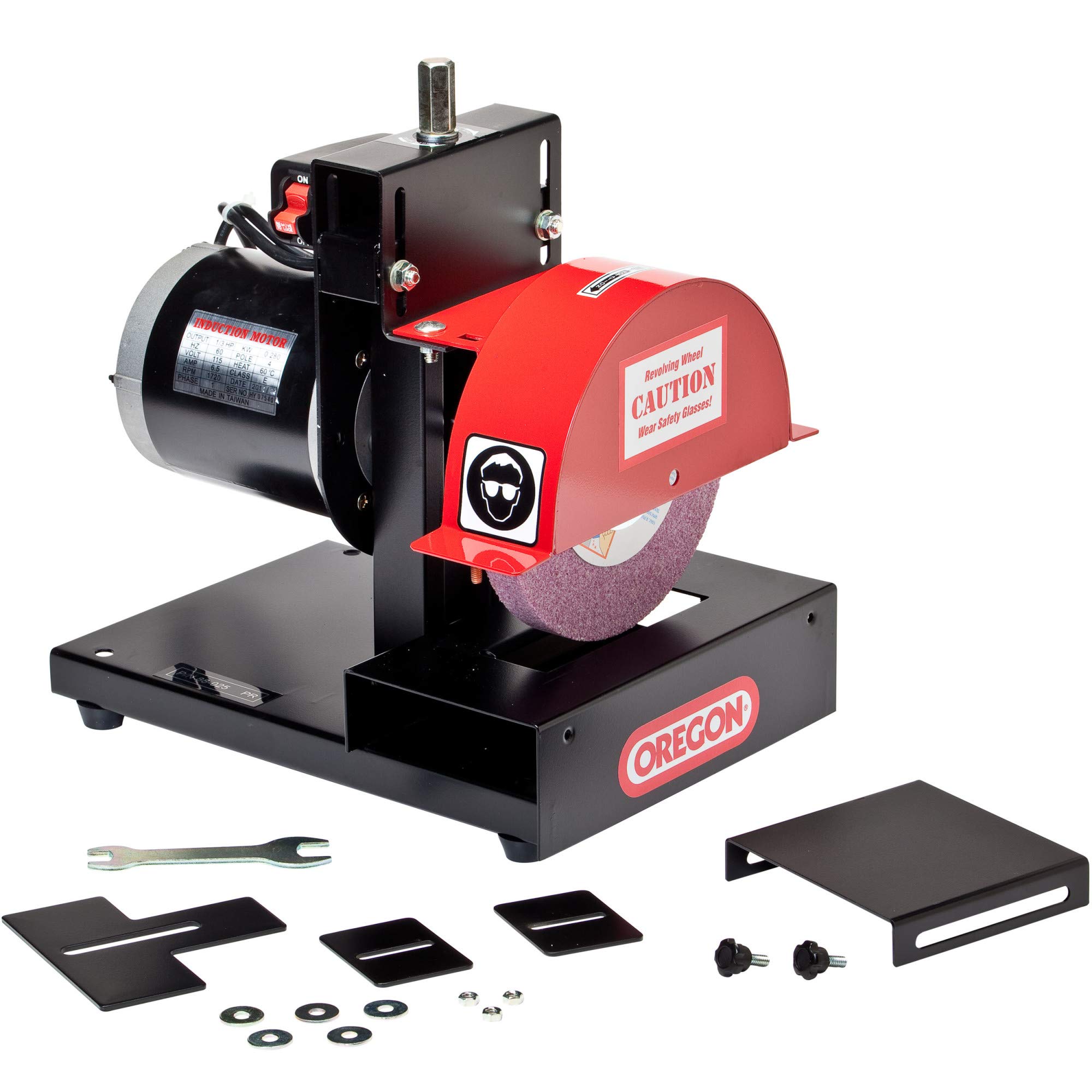 Oregon 88-025 Heavy Duty Lawn Mower Blade Sharpener & Grinder - 1/3 HP Adjustable Motor for Professional Lawn Care & DIY Maintenance - Perfect for Home Garden, Yard Work & Landscaping Equipment Maintenance
