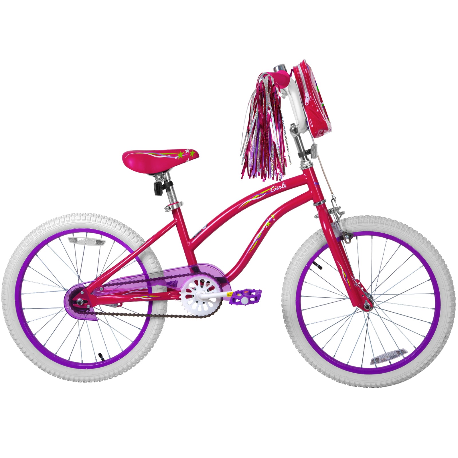 WEIZE 20 Inch Girls Bike for Kids 6-12 Years Old - Training Wheels, Streamers, Basket & Doll Seat - Coaster Brake - Multiple Colors - Perfect for Neighborhood Rides, Park Adventures & Birthday Gifts