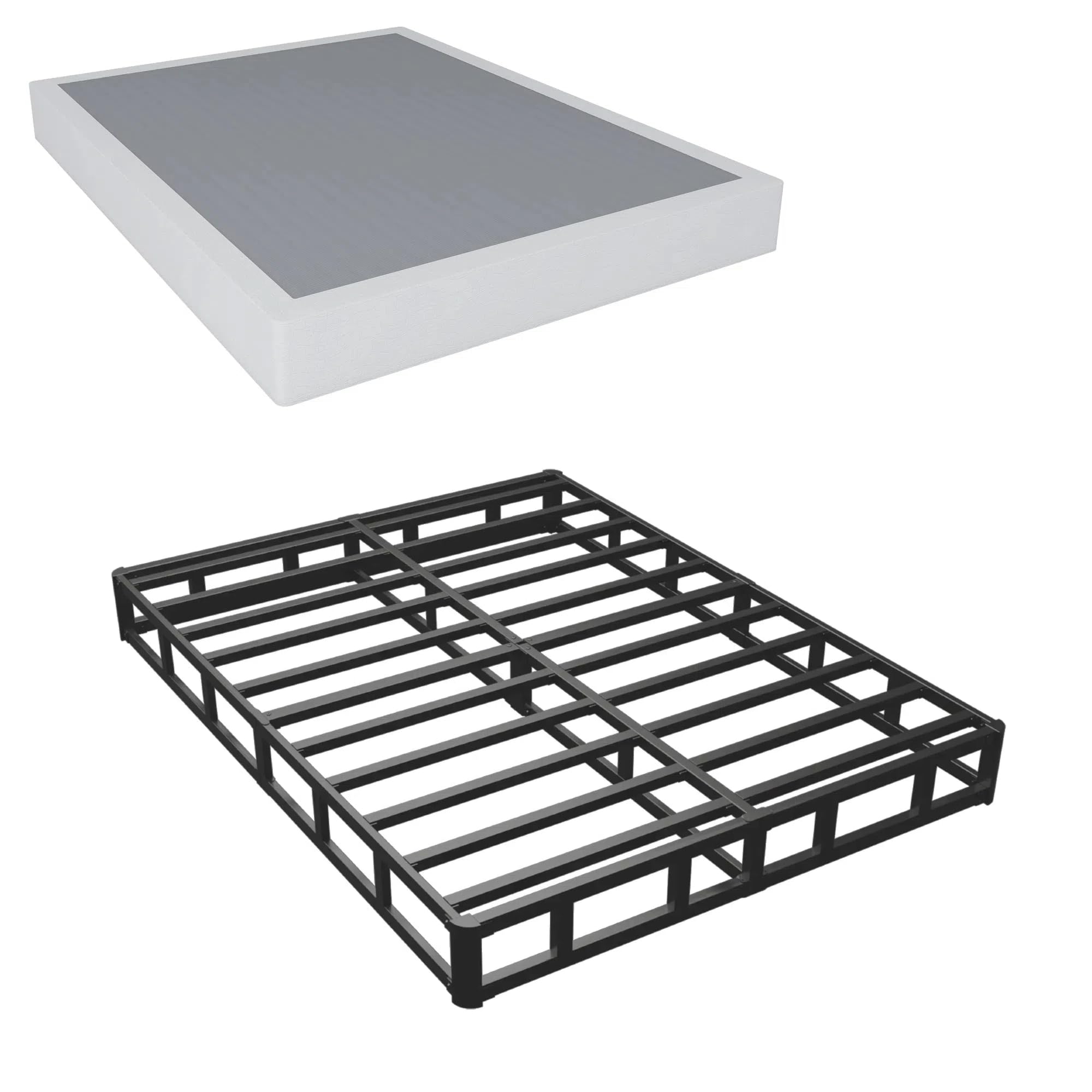 7 Inch High Profile Box Spring for King Bed - Sturdy Metal Frame Mattress Foundation with Easy Assembly | Quiet & Noise-Free Support | Perfect for Bedroom, Guest Room & Dormitory Use
