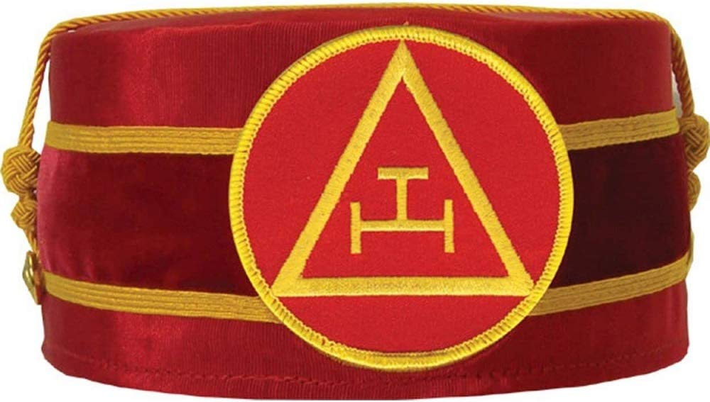 Royal Arch Masonic Triple Tau Cap Red - Freemasonry Hat for Men - Perfect for Lodge Meetings, Ceremonies & Masonic Events