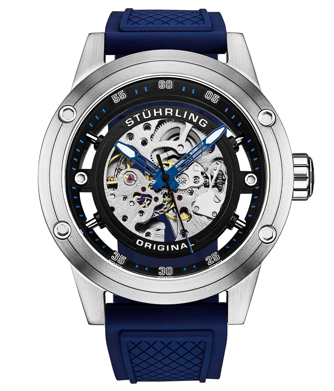 Grandiose 4034 Automatic 50mm Skeleton Watch for Men - Stainless Steel Mechanical Timepiece with Transparent Dial - Perfect for Business, Formal Events & Luxury Gift Giving