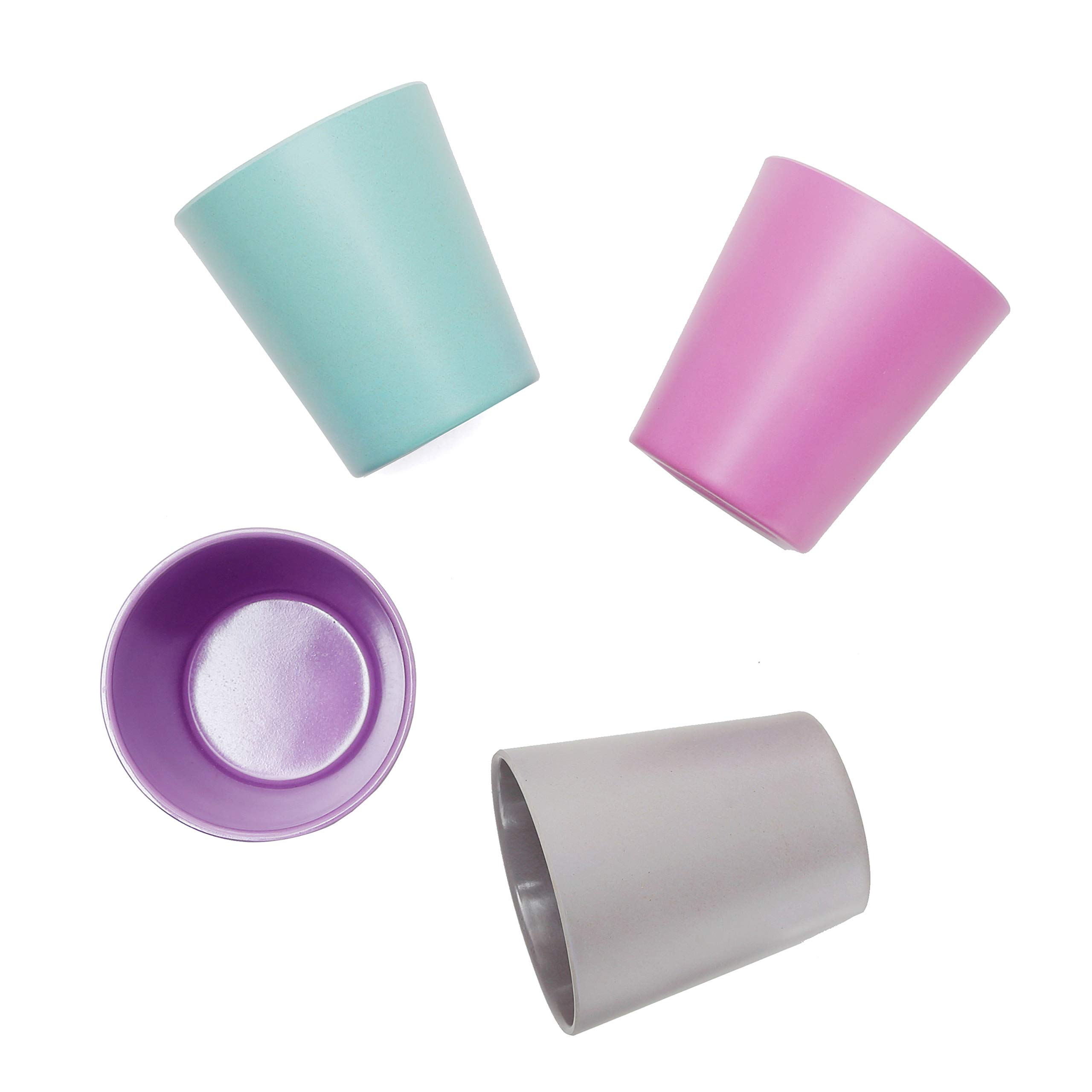 Eco-Friendly Bamboo Drinking Cups for Kids - Set of 4 Reusable 10oz Toddler Cups | BPA-Free, Durable Dinnerware for Home, School & Outdoor Activities