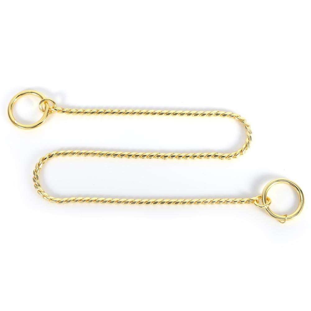 Premium Metal Snake Chain Choke Collar for Dogs - Adjustable Training Choker for Small, Medium & Large Breeds (Gold, 3mm x 40cm) - Ideal for Obedience Training, Dog Shows & Behavior Correction