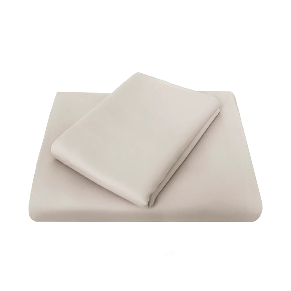 Premium 210 Thread Count Polyester/Cotton Blend Flat & Fitted Sheet Set in Mocha Brown - Luxury Hotel Quality Bedding by Bambury Commercial for Home, Dorm, or Airbnb Use