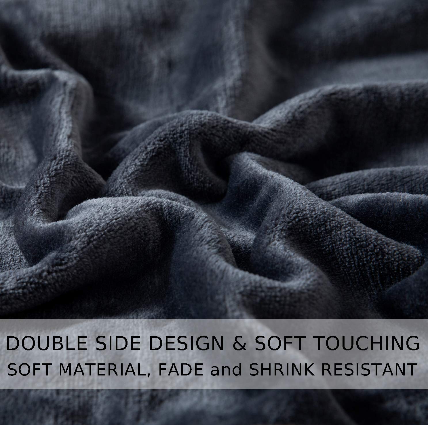Soft Queen Size Blanket - All Season Microplush Fleece Blanket (90x90 Inches, Dark Gray) for Bed, Couch & Sofa - Lightweight & Warm for Summer, Fall, Winter, Spring - Perfect for Cozy Nights, Movie Time & Guest Room Comfort