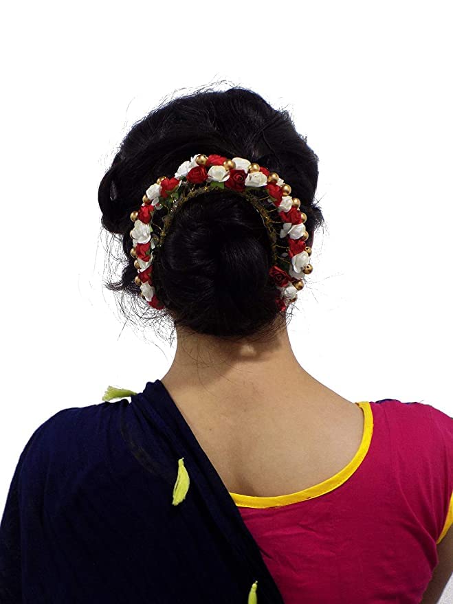 Golden Artificial Hair Gajra for Bridal & Dance - Traditional Indian Hair Accessories for Weddings, Bharatnatyam, Kuchipudi | Perfect for Brides, Performers & Special Occasions