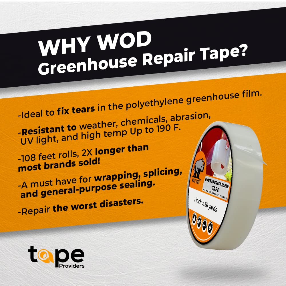 WOD GHT5A Clear Greenhouse Repair Tape - 3