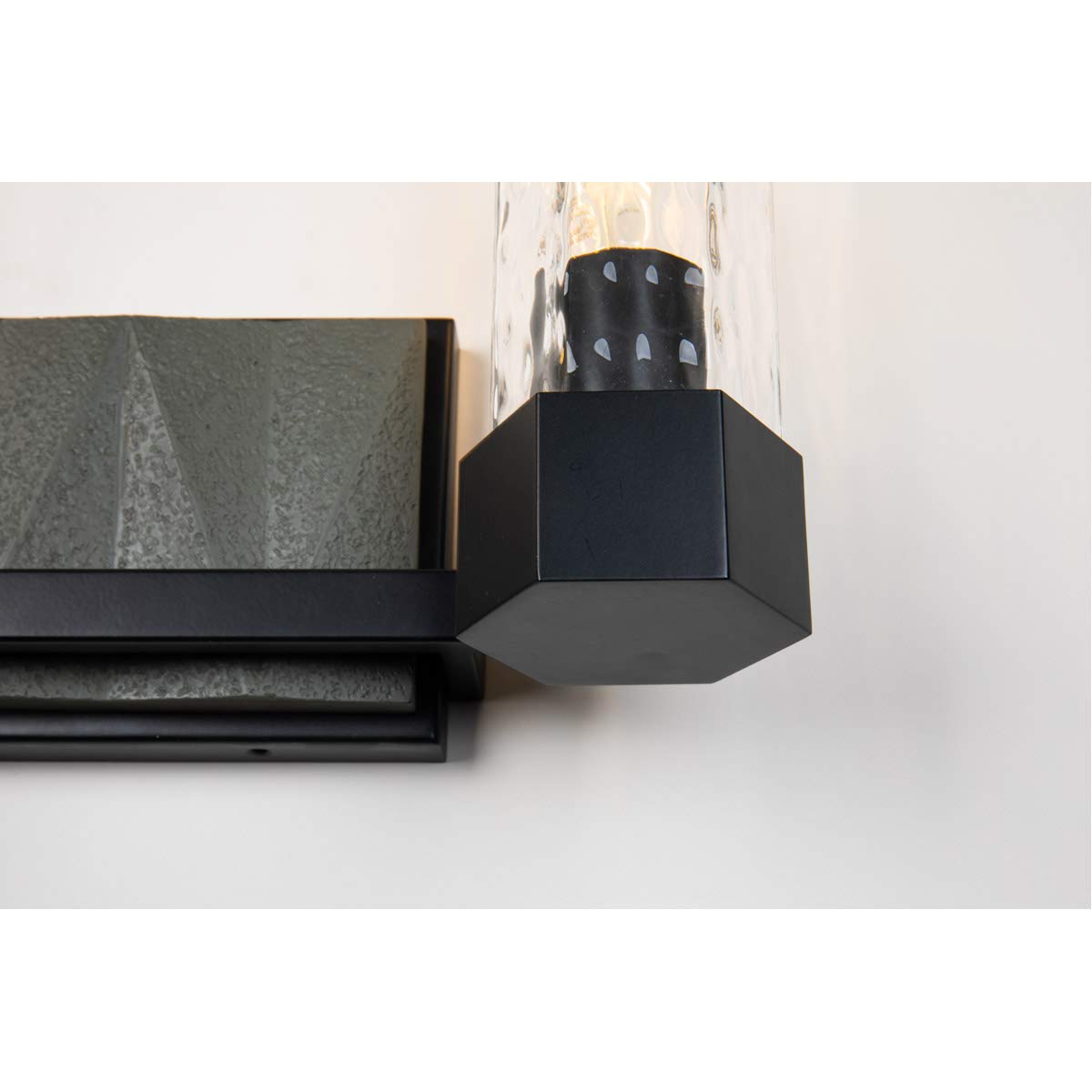 Lucas & McKearn Navarre Bathroom Vanity Light - 2-Light Black & Grey Modern Fixture for Bathroom, Powder Room, or Dressing Area