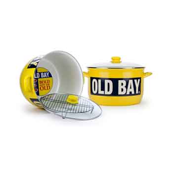 18 Quart Stock Pot with Old Bay Seasoning Enamel Coating - Large Cooking Pot for Soups, Stews, and Seafood Boils - Perfect for Family Dinners and Outdoor Cooking
