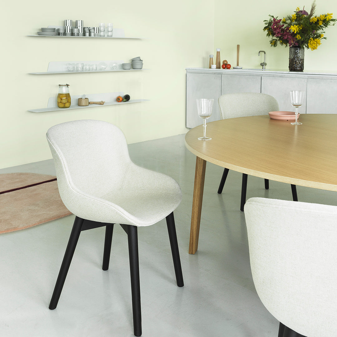 Stylish Hyg Side Chair with Wood Base & Full Upholstery - Perfect for Dining Room, Kitchen, or Home Office Seating