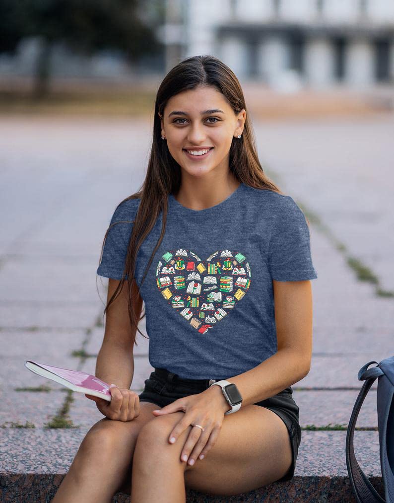 Women's Librarian Reading T-Shirt - Book Lover Graphic Tee - Cute Teacher Gift - Casual Bookworm Top for Reading Enthusiasts & Educators | Perfect for Book Clubs, Library Visits & Casual Outfits