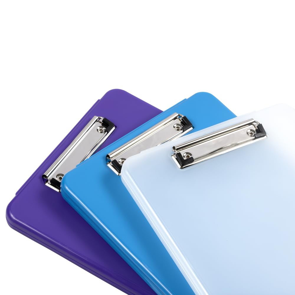 Plastic Clipboard with Metal Clip - Letter Size Storage for Office & School