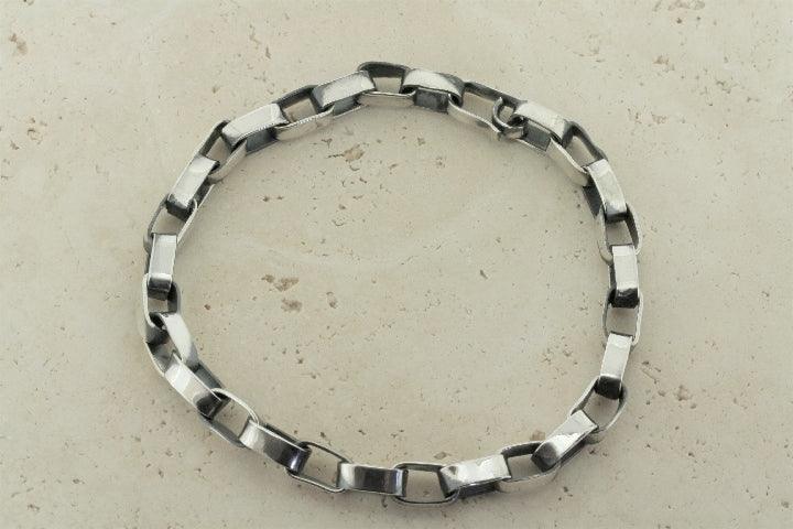 Oxidized Silver Oval Link Bracelet - Elegant Handmade Jewelry for Women, Perfect for Parties, Weddings & Everyday Wear