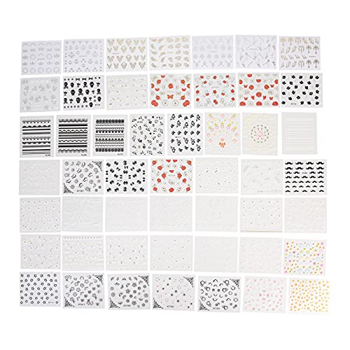 50 Sheets Self-Adhesive Nail Art Stickers - DIY Floral Nail Decals for Manicure, Phone Cases & Beauty Decor | Luxury Nail Polish Stickers for Women, Girls, Parties & Gifts