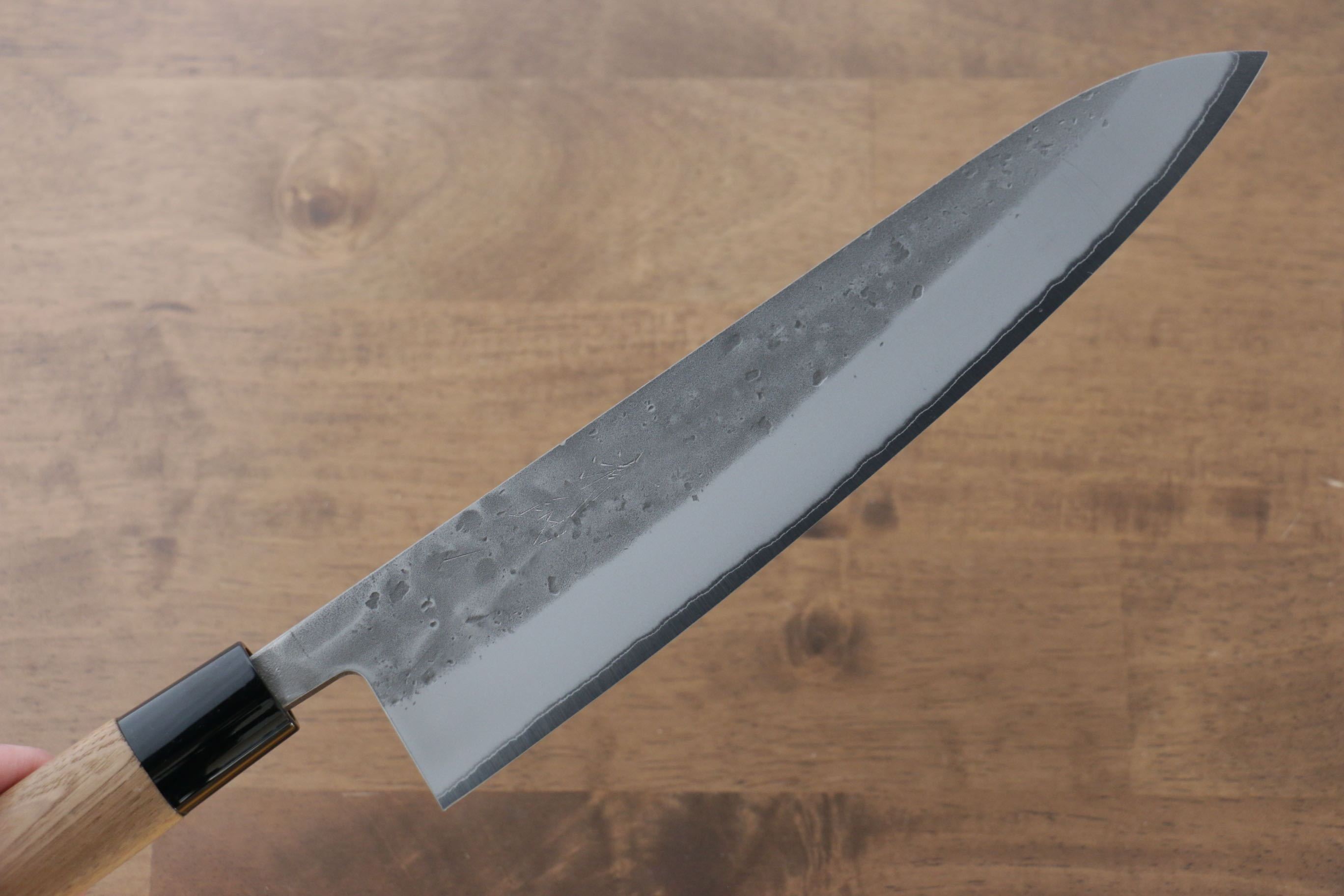 Premium Seisuke Blue Steel No.2 Nashiji Gyuto Japanese Chef Knife 240mm with Chestnut Handle - Perfect for Sushi, Meat Cutting & Professional Kitchen Use
