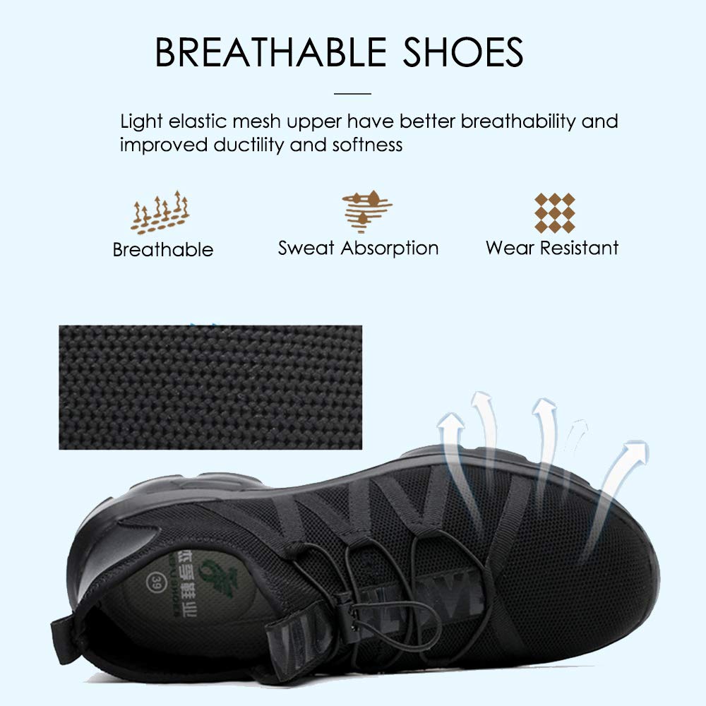 KINOW Steel Toe Safety Work Shoes for Men & Women - Slip Resistant Lightweight Industrial Construction Sneakers with Athletic Design for Outdoor Work & Job Sites