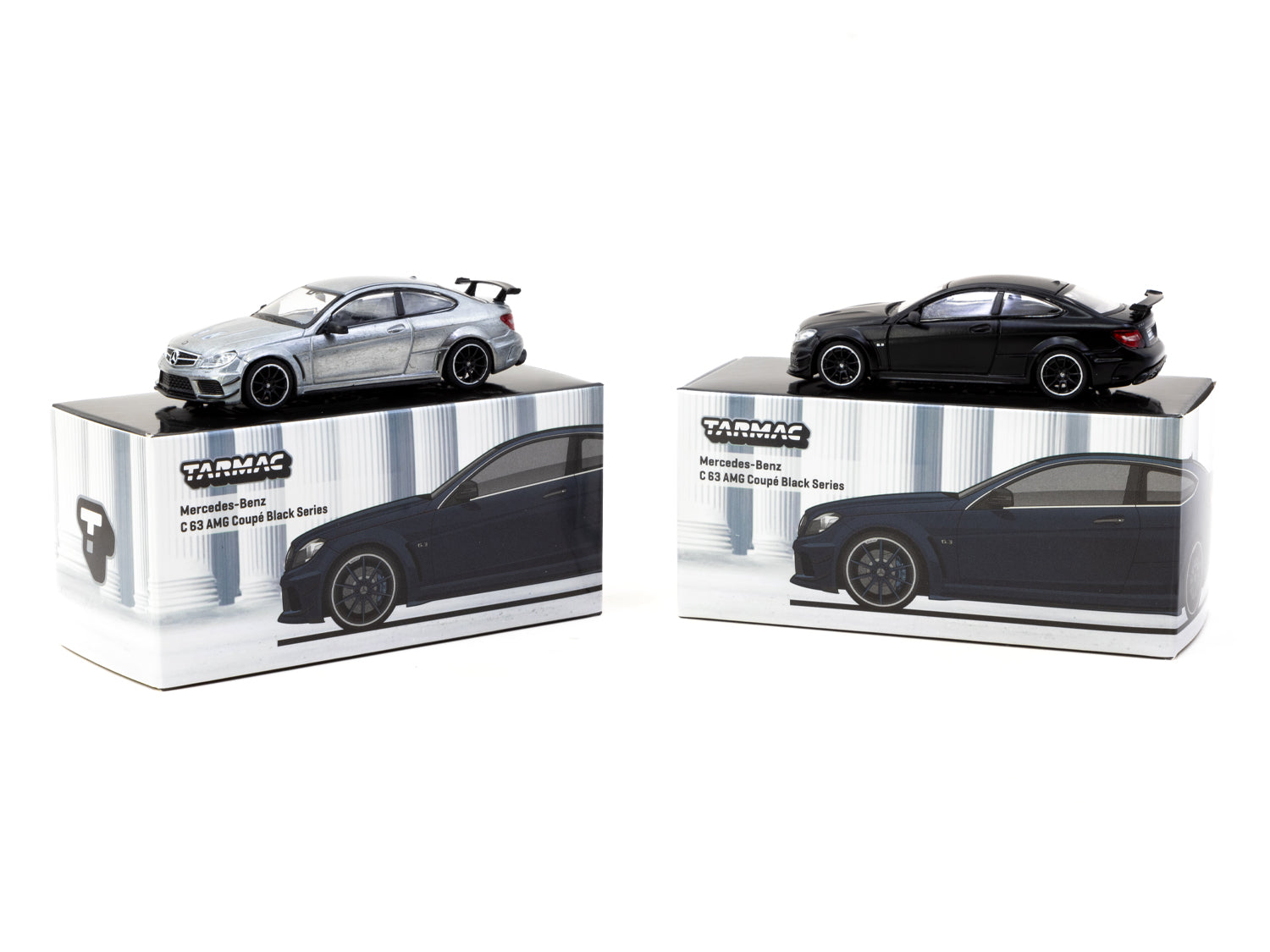 Tarmac Works 1/64 Scale Mercedes Benz C 63 AMG Coupé Black Series Diecast Model Car - Matte Black Finish | Collectible Miniature for Car Enthusiasts | Perfect for Display, Gifts, and Racing Collections