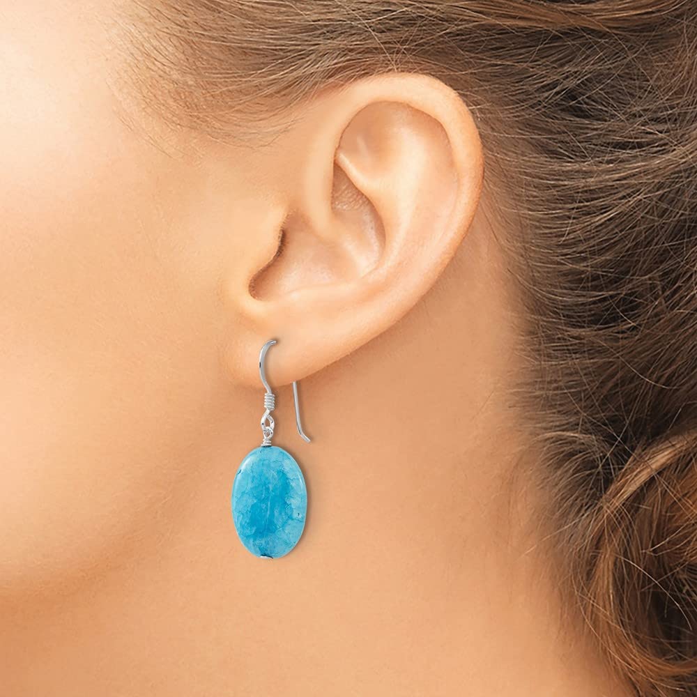 925 Sterling Silver Small Crack Aventurine Turquoise Teardrop Earrings for Women - Dainty Fine Jewelry Gift for Her - Perfect for Weddings, Parties & Everyday Wear