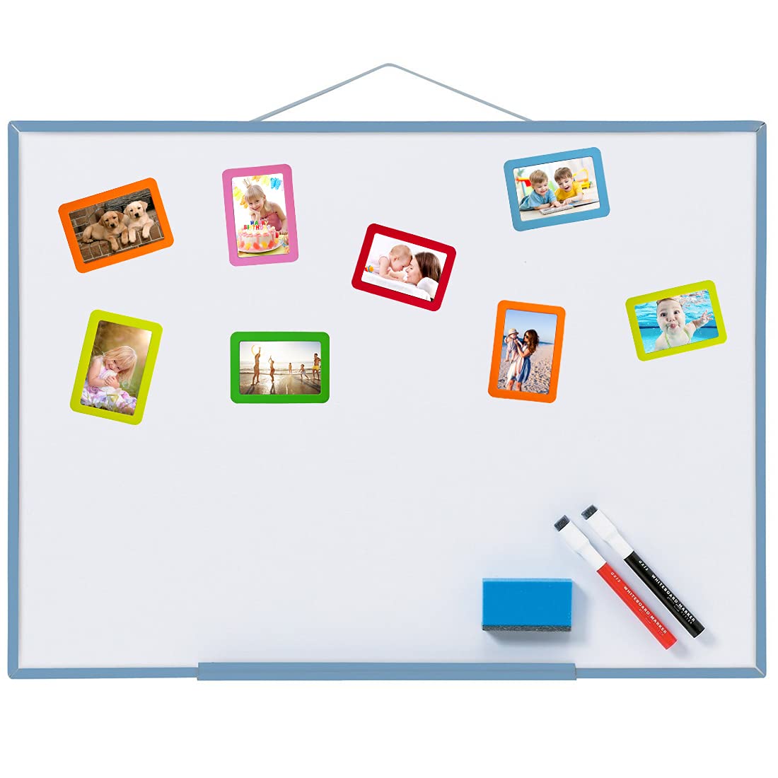 2.5x3.5 Magnetic Photo Frames - 24 Pack for Refrigerator & Iron Surfaces - Home & Office Decor