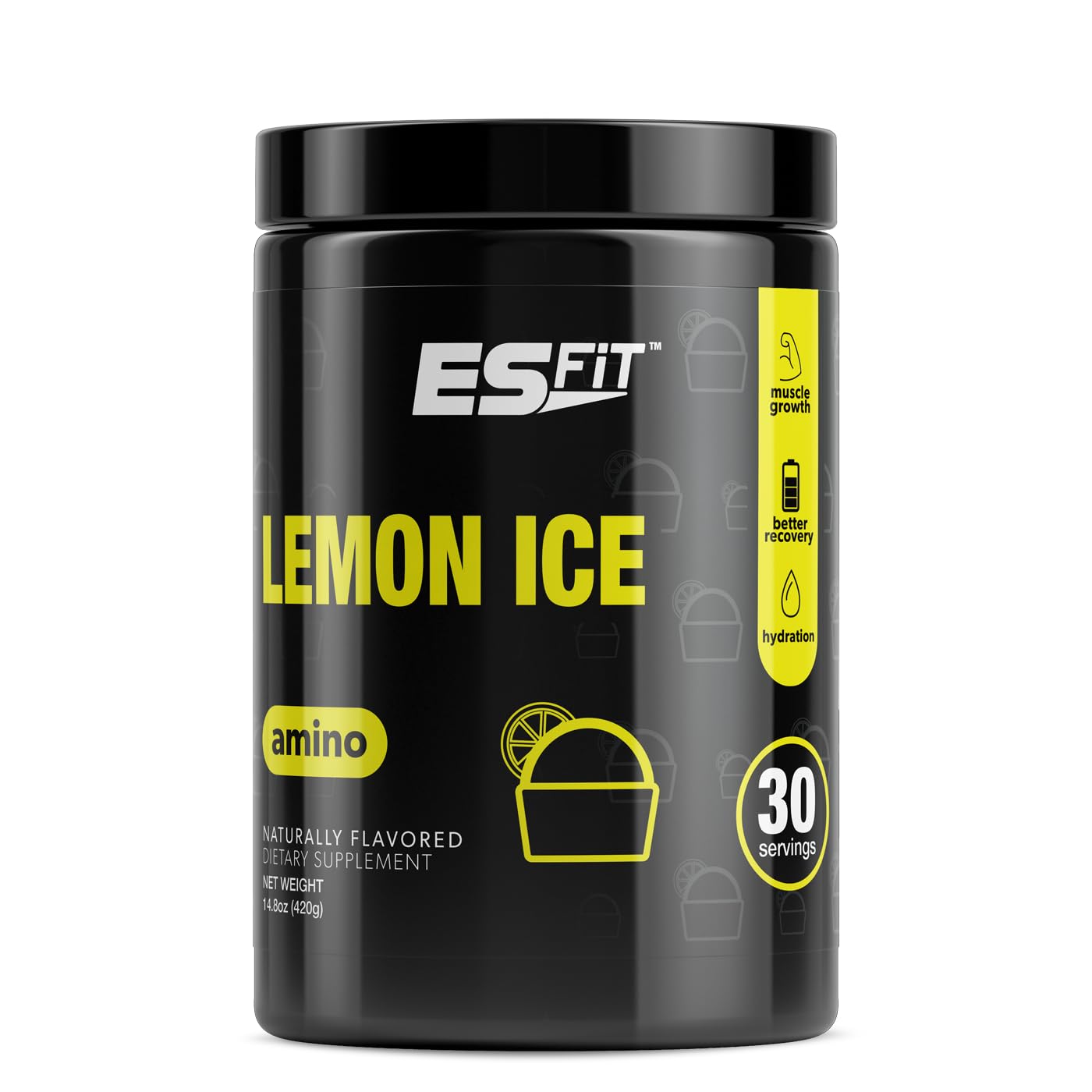 Premium BCAA Amino Acid Powder 2:1:1 Ratio - Pre & Post Workout Supplement with Electrolytes - Lab Tested & Certified - Lemon Ice Flavor - 30 Servings - Ideal for Muscle Recovery & Gym Performance