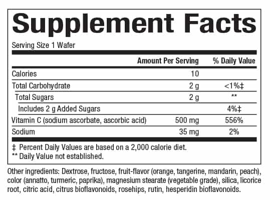 Vitamin C 500mg Chewable Tablets - Natural Fruit Flavor - Immune System Support - Daily Supplement for Adults & Kids - Perfect for Travel, Work & School