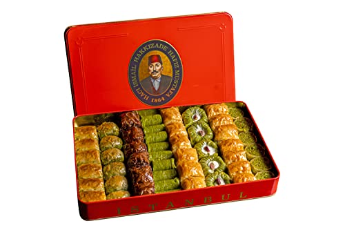 Premium Hafiz Mustafa 1864 Istanbul Baklava Pastry Gift Box - Authentic Turkish Baklava Dessert with Fresh Phyllo Dough, Pistachios, Hazelnuts & Walnuts - Perfect for Birthdays, Christmas Gifts, Dinner Parties & Holiday Treats