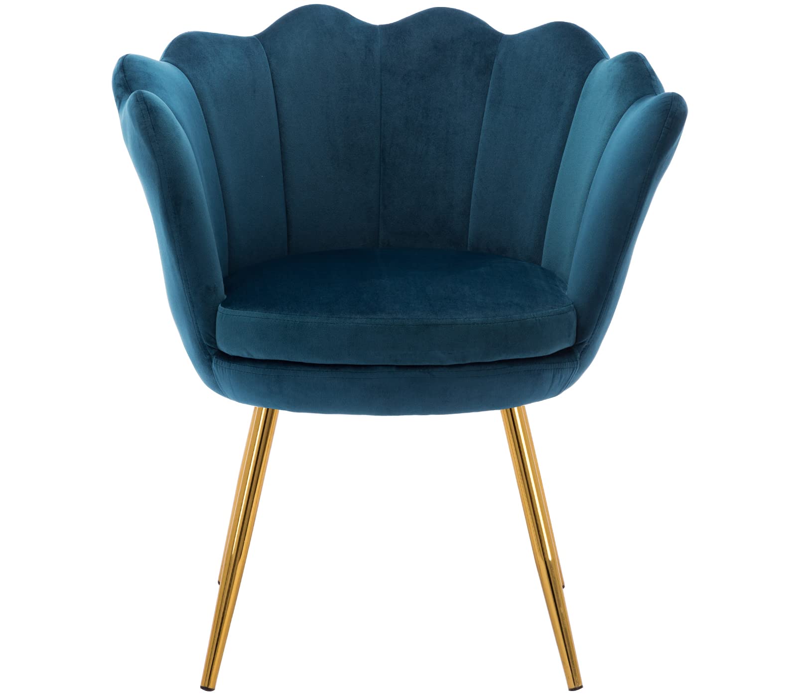 Velvet Accent Chair for Living Room & Bedroom - Mid Century Modern Upholstered Armchair with Gold Metal Legs - Guest Chair, Vanity Chair in Teal Blue - Perfect for Lounge, Reading Nook & Home Office Decor