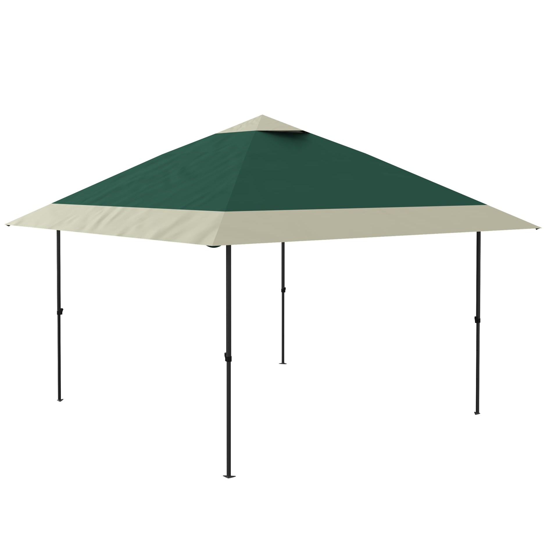 GARVEE 13' x 13' Pop Up Gazebo Tent with Double Roof - Waterproof Outdoor Canopy for Patio, Backyard, Camping & Picnic - Dark Green & Gray Instant Shelter for Sun & Rain Protection