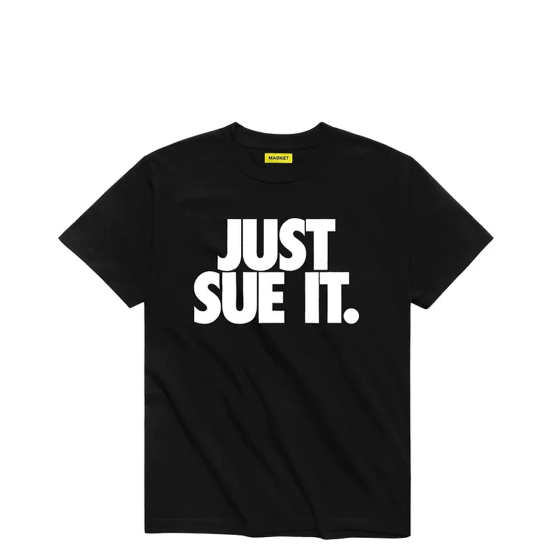 JUST SUE IT Black Graphic T-Shirt - Cool Casual Cotton Tee for Men & Women | Perfect for Streetwear, Gym, and Everyday Outfits