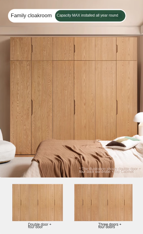 Solid Oak Wood Wardrobe - Premium Quality, Spacious Storage for Bedroom, Closet & Home Organization