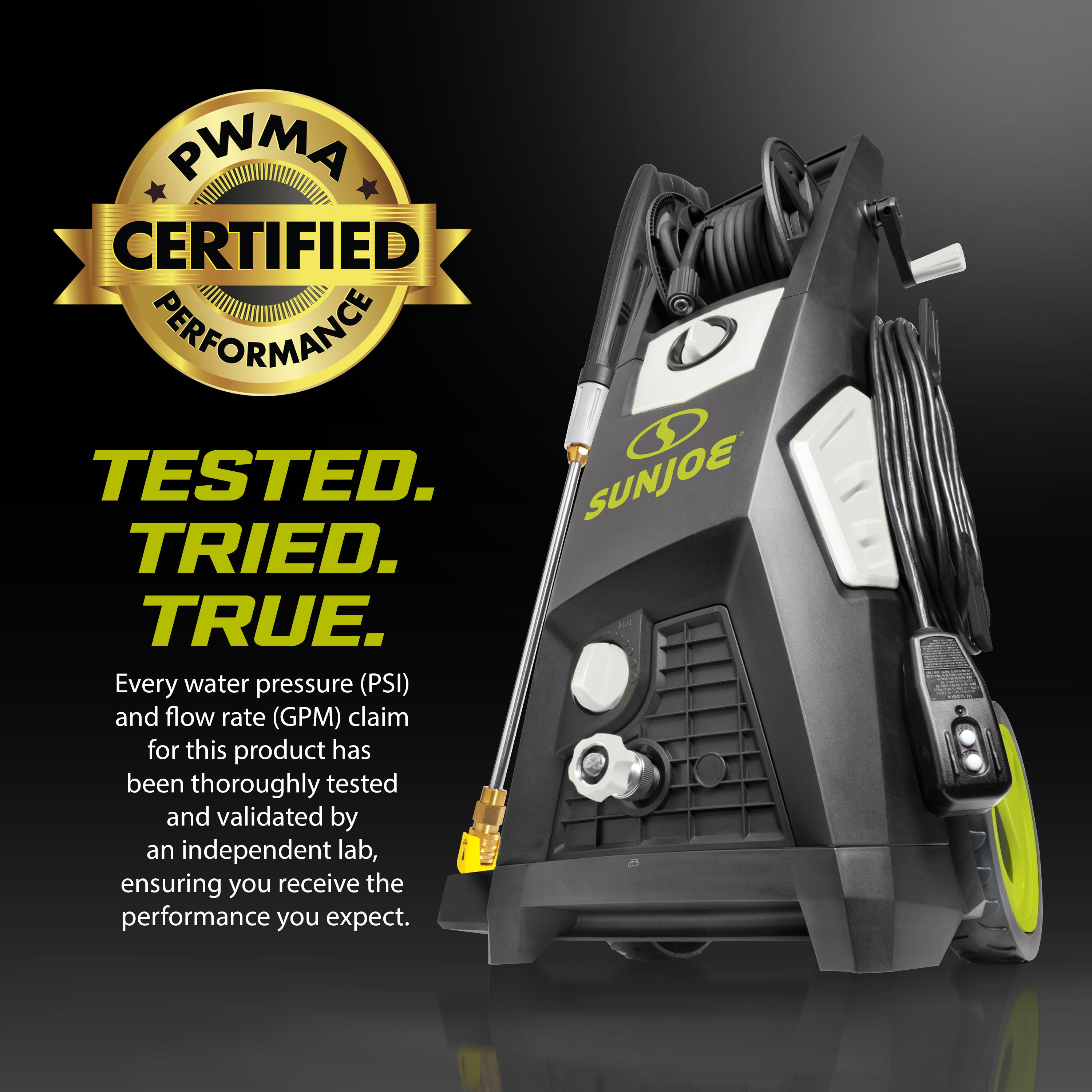 Sun Joe SPX3501 2000 PSI Electric Pressure Washer with 1.1 GPM Flow Rate & Hose Reel | Brushless Induction Motor | Ideal for Home Cleaning, Driveway Washing, and Outdoor Maintenance