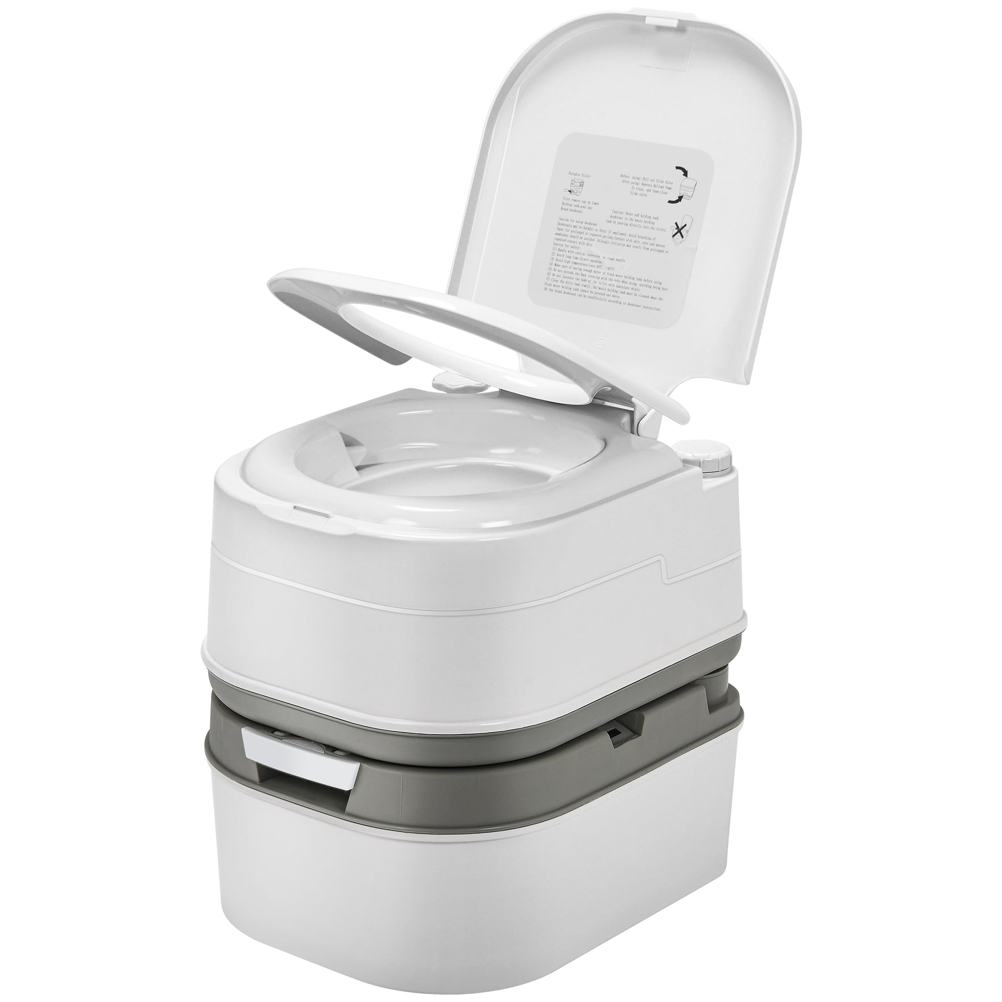 YITAMOTOR 6.34 Gallon Portable Camping Toilet with Leak-Proof Design & Handle Pump - Lightweight RV Toilet for Outdoor, Boat, Travel, Hiking & Emergency Use - White
