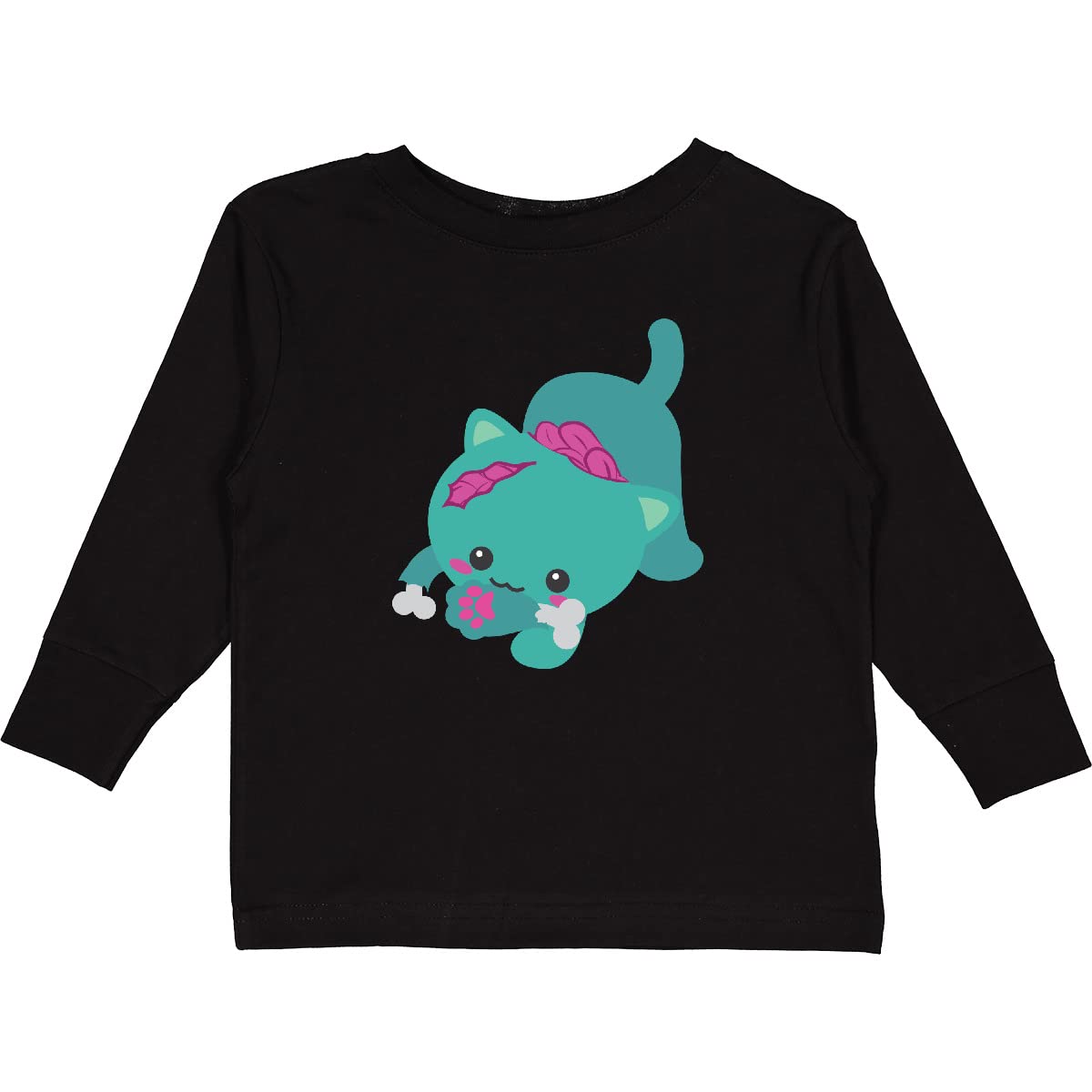 Inktastic Zombie Cat 3 Toddler Long Sleeve T-Shirt | Cute Halloween Graphic Tee for Boys & Girls | Perfect for Costume Parties, Trick or Treating & Everyday Wear