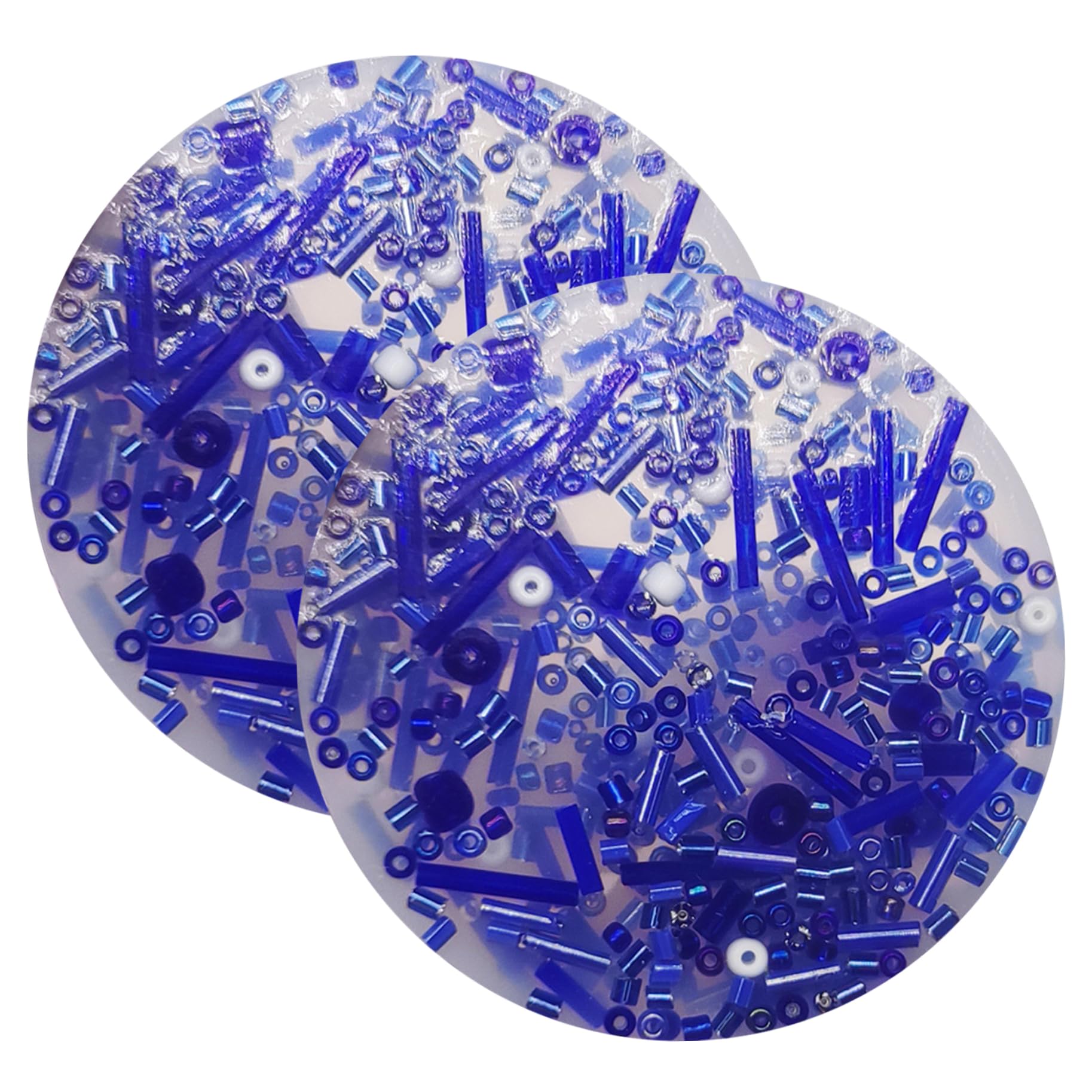 2PCS 3.4 Inch Round Silicone Skin Picking Fidget Toys - Double-Sided Anxiety Relief Sensory Toys for Kids & Adults (Blue) - Perfect for Stress Relief, ADHD, Autism & Office Use