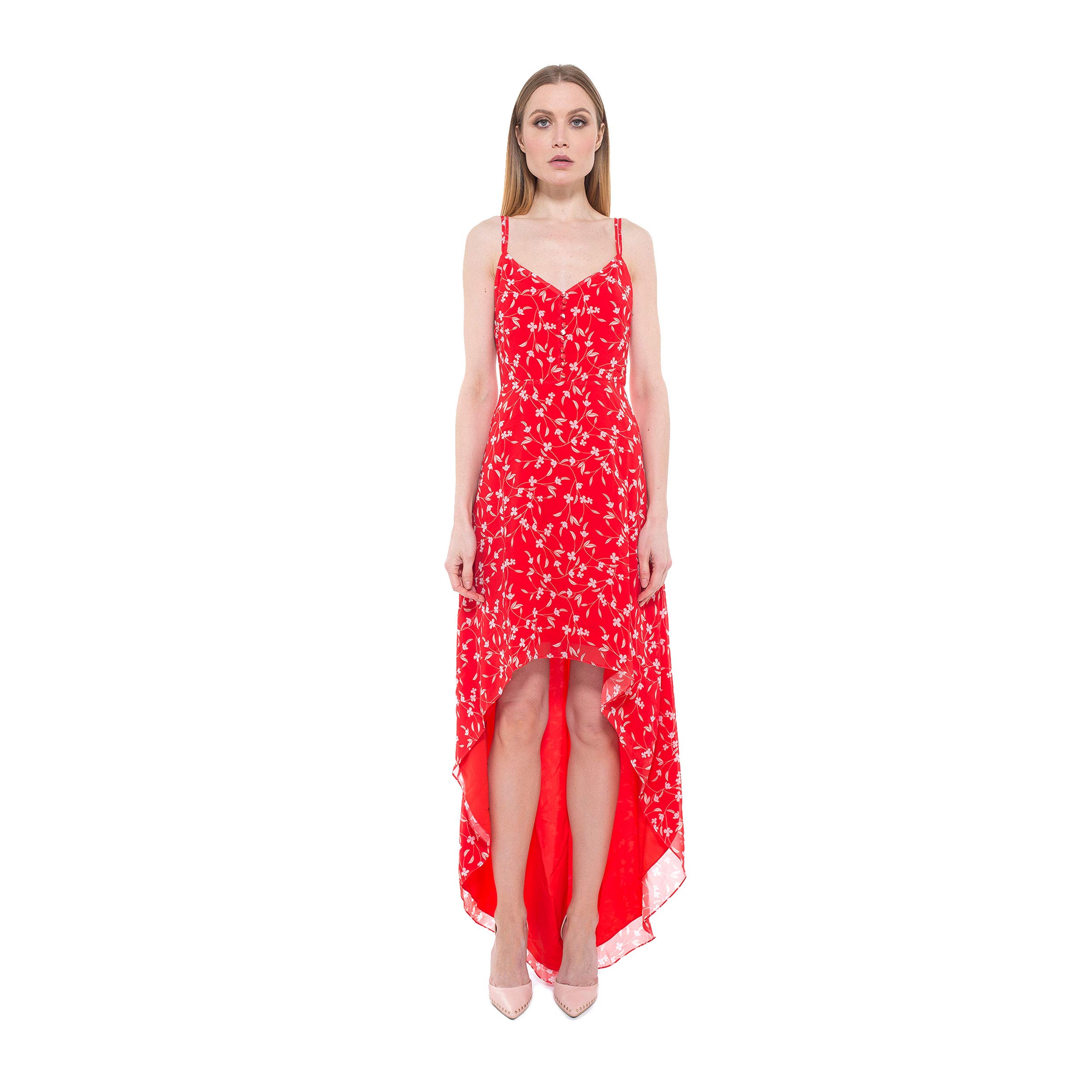 Bailey Sweetheart Sleeveless Floral High-Low Maxi Dress for Women | Summer Beach Wedding Party Dress | Boho Chic Flowy Long Dress for Outdoor Events & Vacations