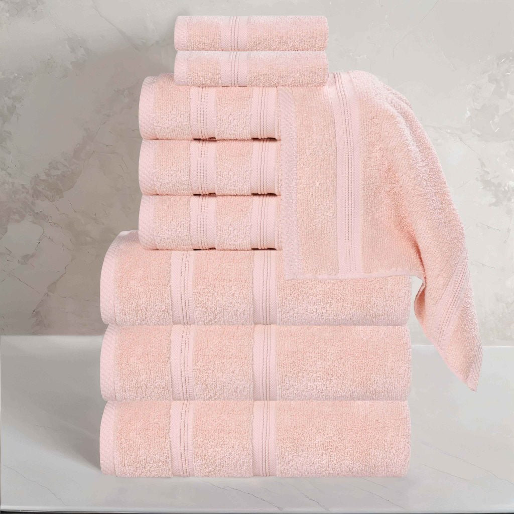 Premium Smart Dry Zero Twist Cotton 9-Piece Towel Set - Ultra Soft & Absorbent Bath Towels, Hand Towels & Washcloths for Spa, Bathroom & Luxury Home Use