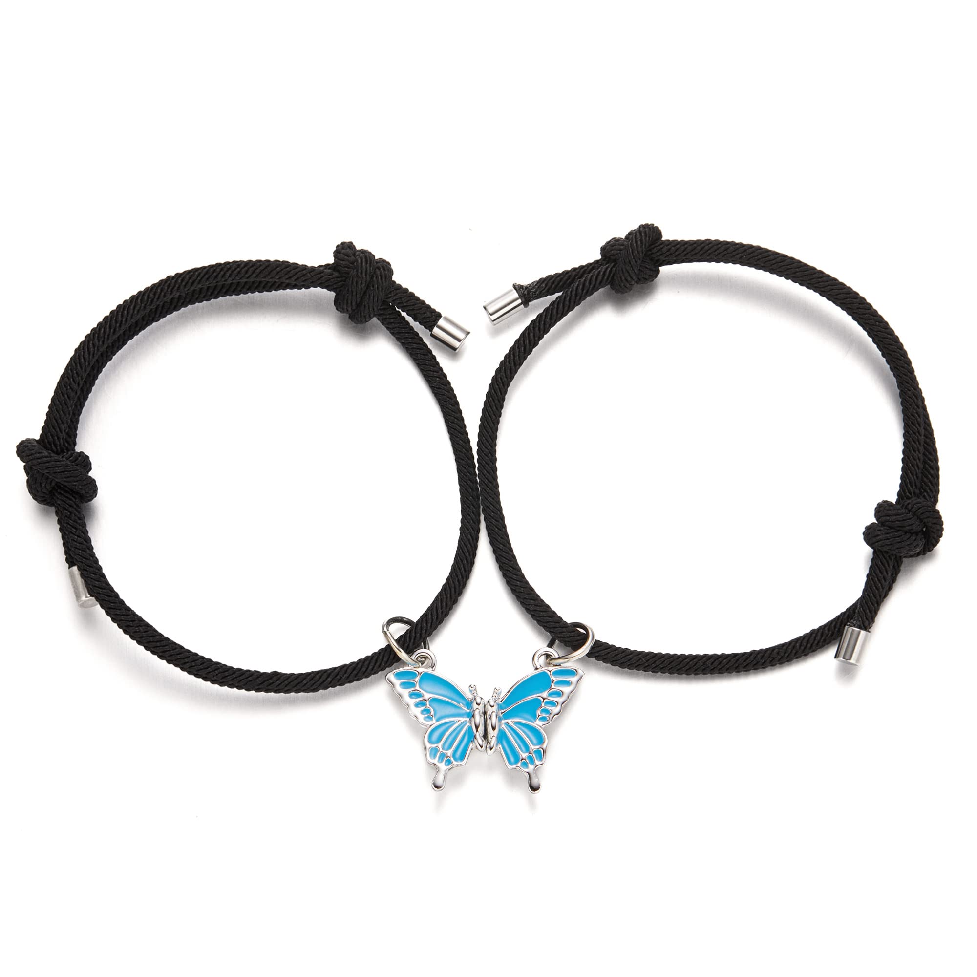 **Matching Couples Bracelets for Boyfriend & Girlfriend - Butterfly Magnetic Attraction, Eternal Love Gift for Best Friends & Couples - Perfect for Anniversaries, Valentine's Day & Romantic Dates**