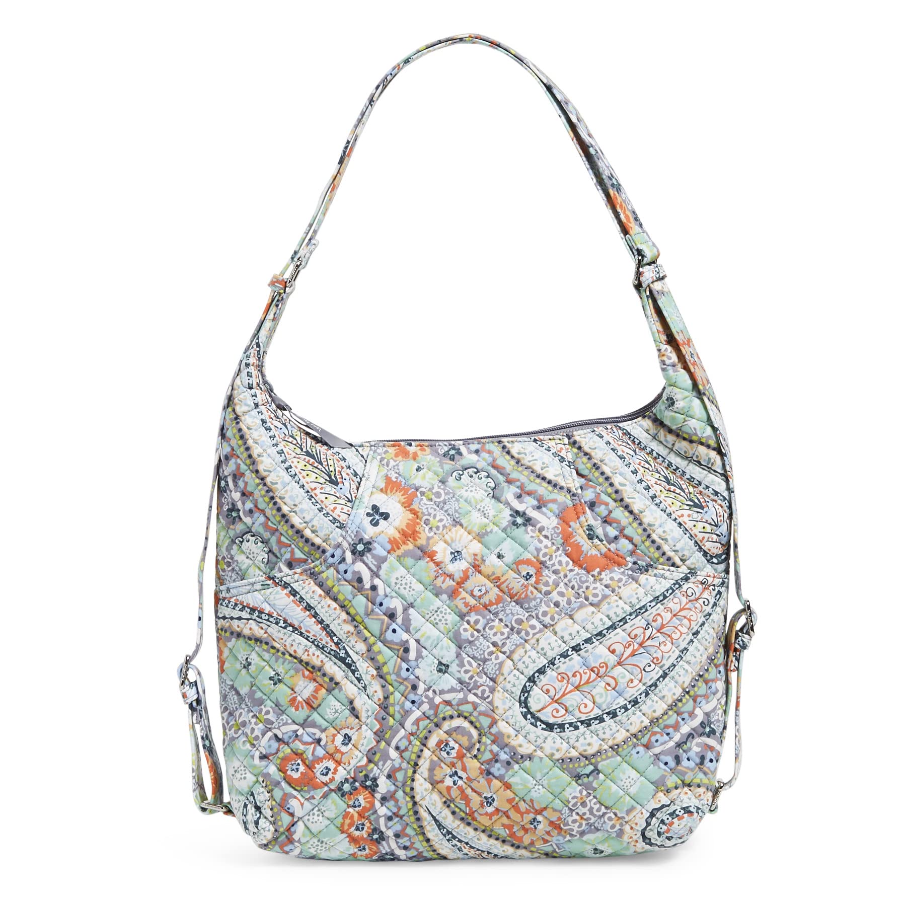 Vera Bradley Women's Cotton Convertible Backpack & Shoulder Bag - Lightweight Travel Tote for Work, School & Weekend Getaways