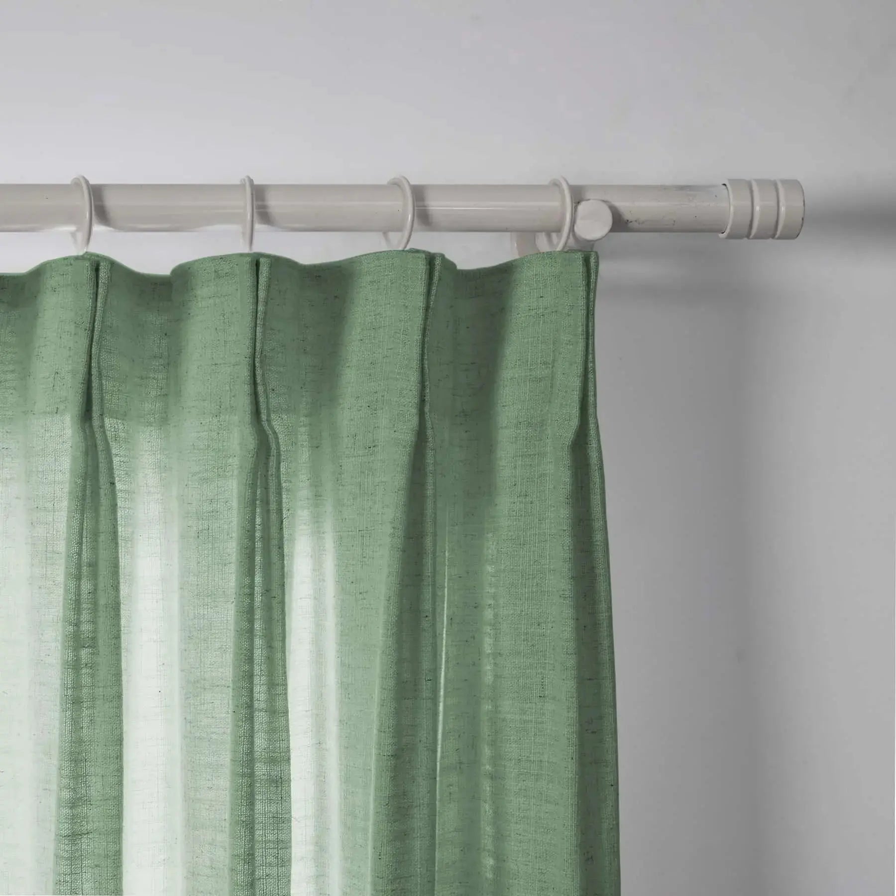 Linen Pleated Cafe Curtains for Kitchen Windows - Elegant Semi-Sheer Window Treatment for Coffee Shops, Restaurants & Home Decor