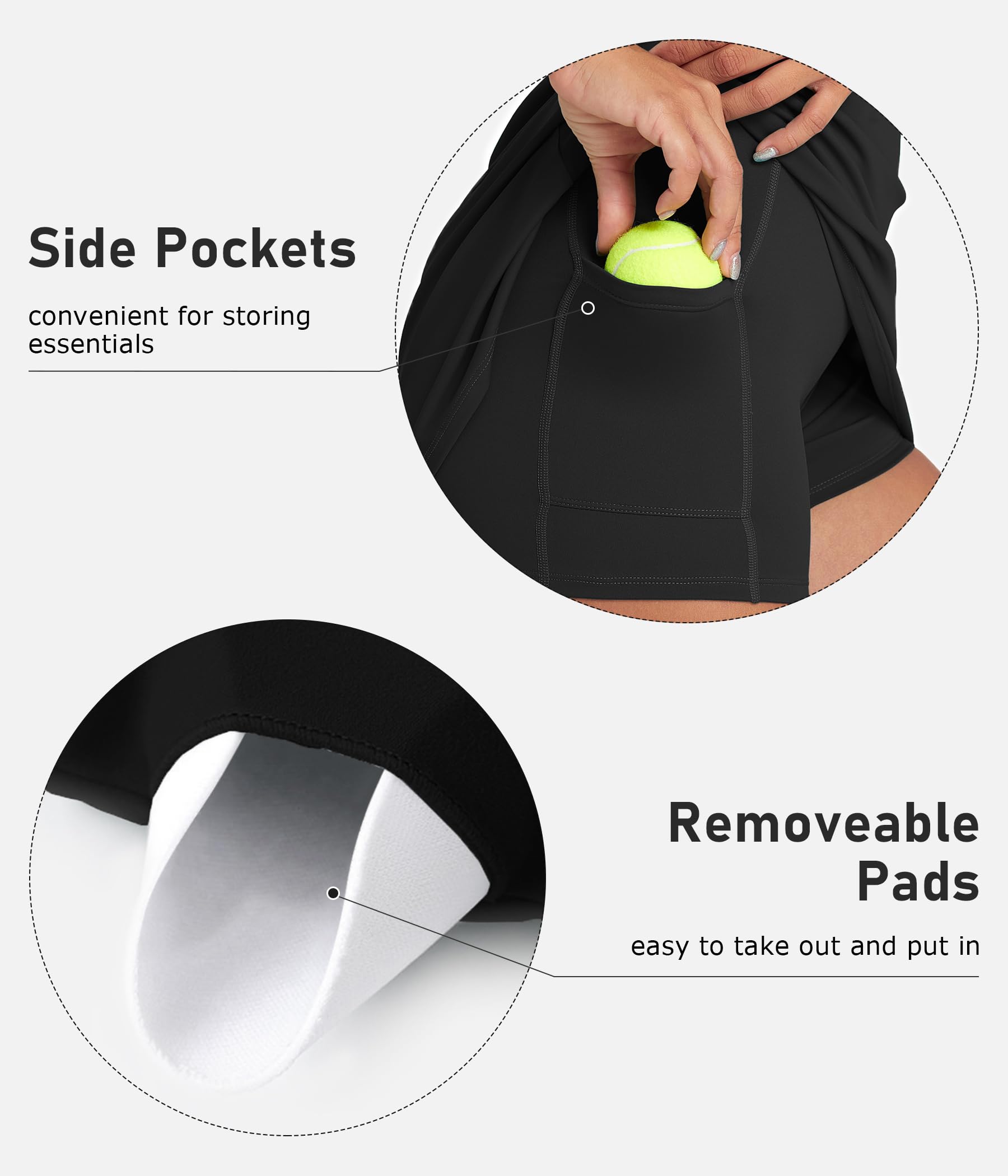 Women's Athletic Tennis Dress with Built-in Bra & Shorts - Breathable Workout Dress for Running, Golf & Gym - Moisture-Wicking Exercise Dress with Pockets - Perfect for Sports & Casual Wear