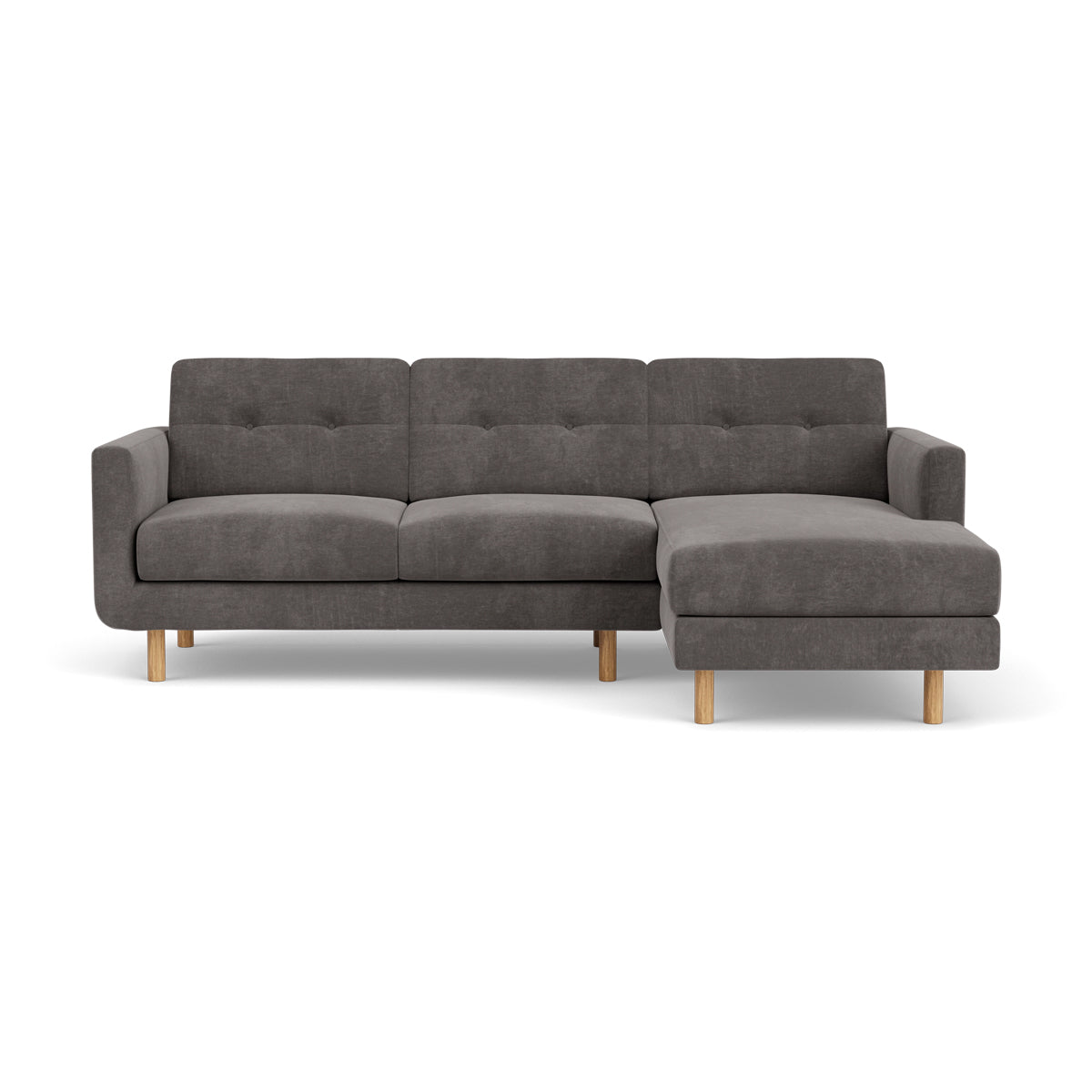 Conrad Fabric Right Chaise Sofa - Modern Sectional Couch for Living Room, Lounge & Home Theater - Comfortable Upholstered Furniture with Chaise Lounge