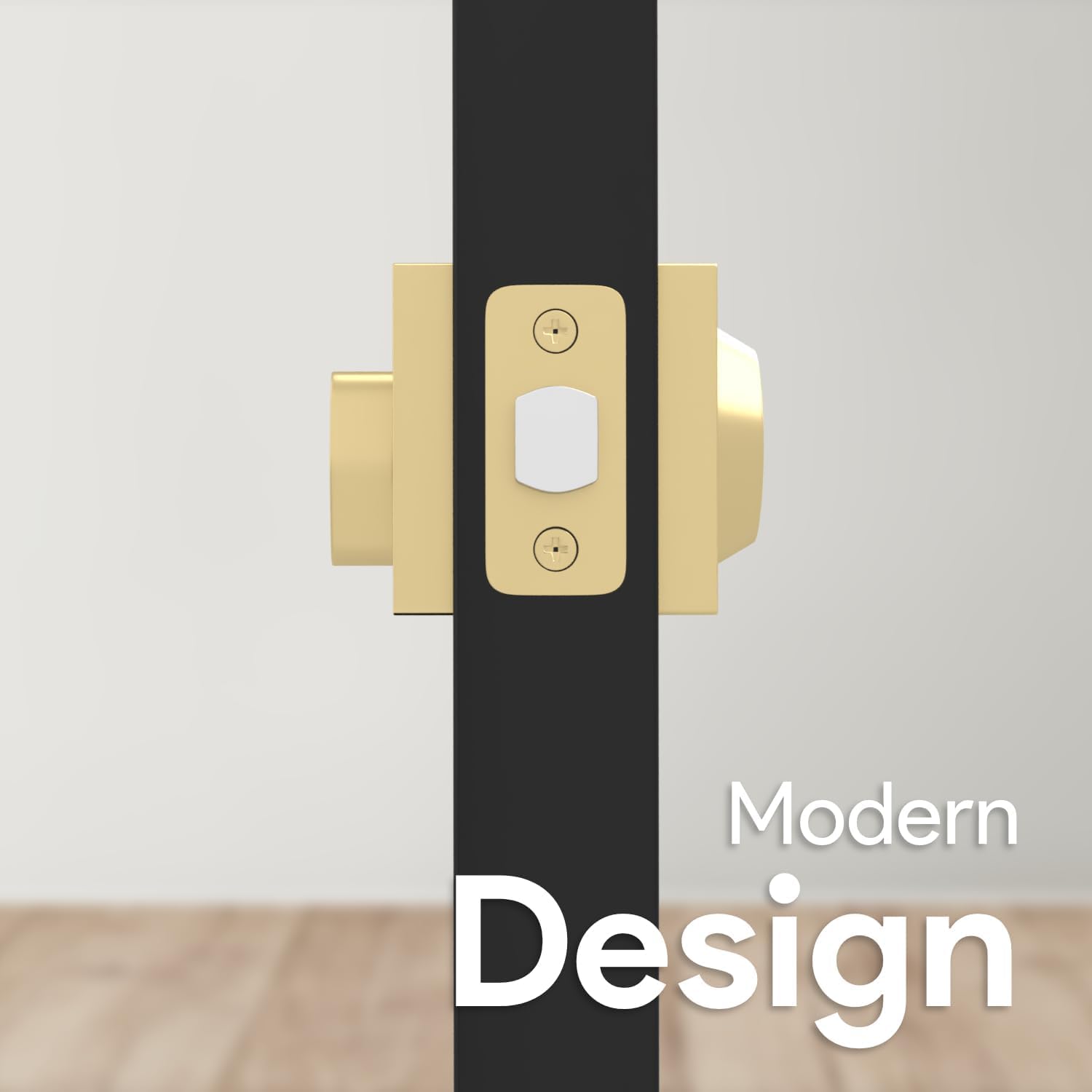 Heavy Duty Square Deadbolt Lock for Left or Right Handed Doors - Interior/Exterior Security - Satin Brass Finish - Ideal for Home, Office & Apartment Entry Doors - Mega Handles Prime Deadbolt I Entry Deadbolt Lock