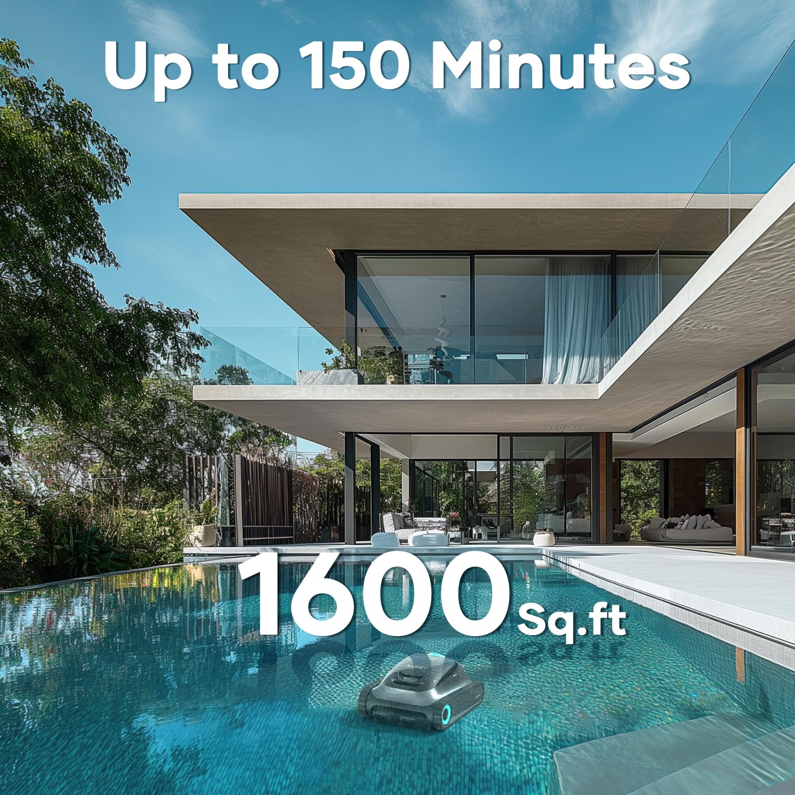 AIPER Scuba S1 Cordless Robotic Pool Cleaner - Smart Navigation for Inground Pools up to 1,600 Sq.ft, Automatic Wall & Waterline Cleaning Vacuum - Perfect for Backyard, Family & Vacation Home Swimming Pools