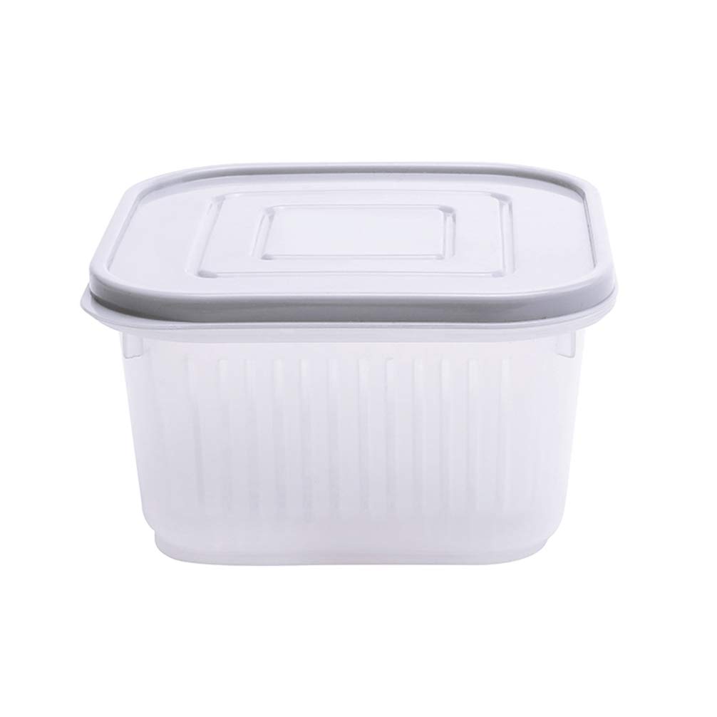 UPKOCH Airtight Fruit and Vegetable Storage Containers with Lid & Drain Plate - BPA-Free Fridge Organizer, Produce Saver for Freshness - Perfect for Refrigerator, Pantry & Meal Prep (Grey)