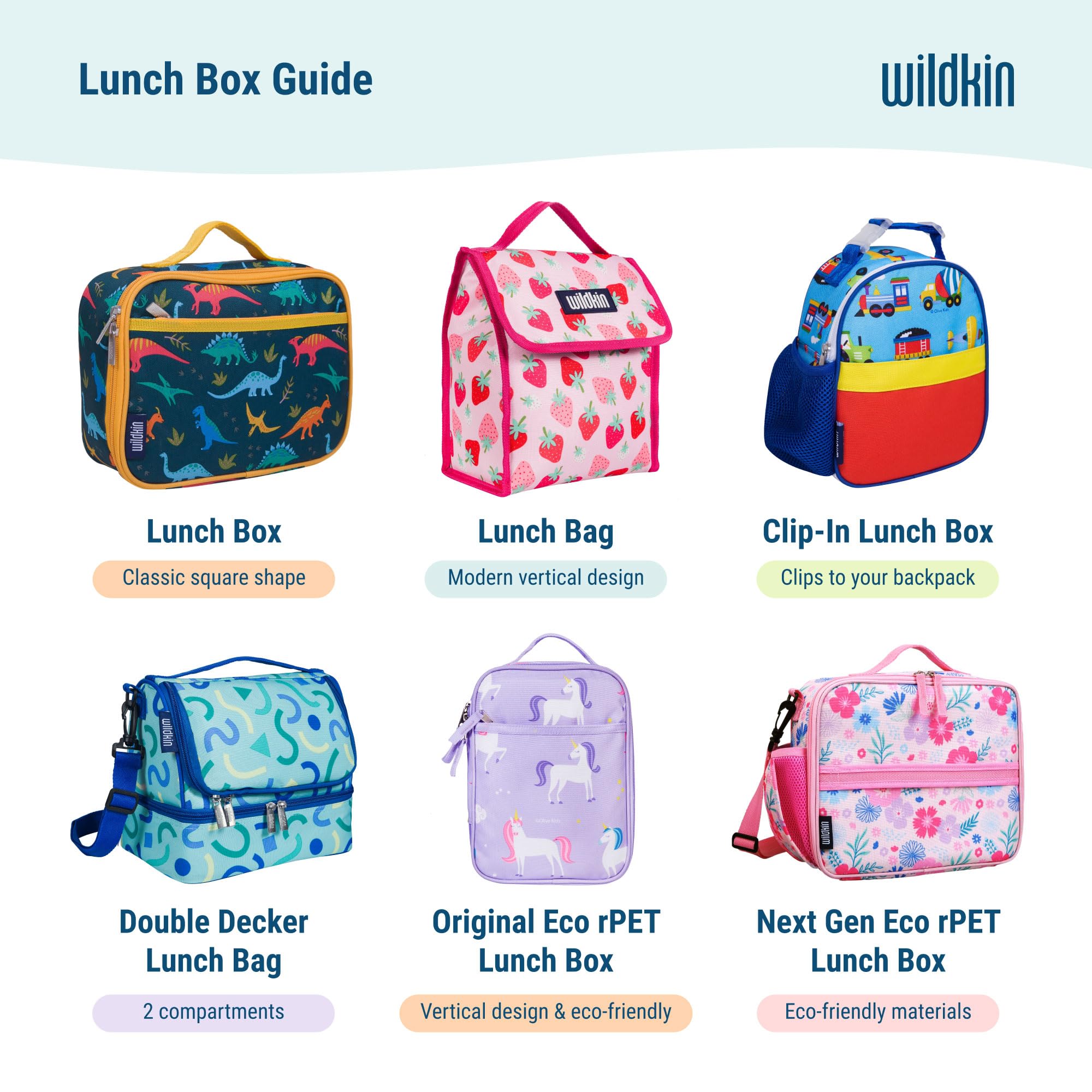 Wildkin Insulated Lunch Box for Kids - School & Travel Snacks (Ballerina)