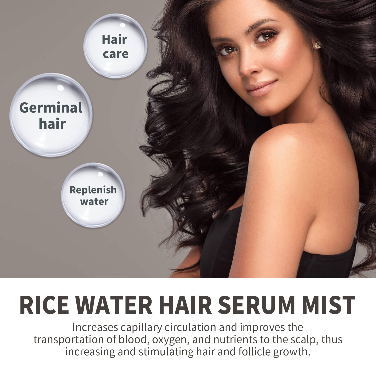 Rice Water Hair Growth Spray - Hydrating Scalp Treatment for Dry & Damaged Hair - Perfect for Daily Use & Hair Care Routine